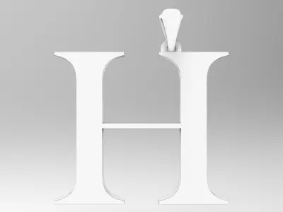 Alphabet Latin H 3D print model