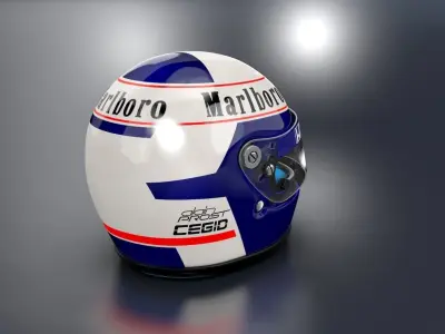 1989 Alain Prost race helmet 3D model 3D model