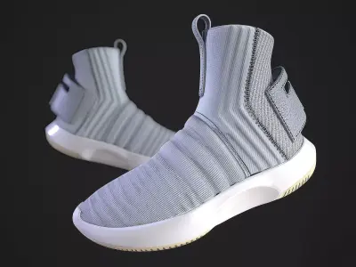 Adidas Crazy 1 ADV Sock Grey Low-poly 3D model