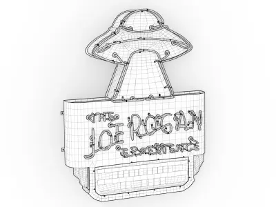 JRE Neon Sign - Joe Rogan Experience Podcast Studio Prop 3D model