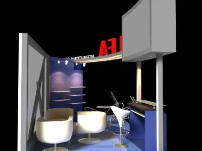 Alfa International College 3 x 6 Booth  Low-poly 3D model
