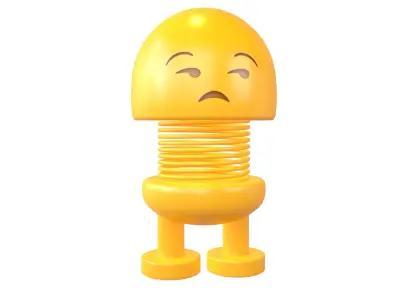 Car Spring Expression Toys Unamused Face v1 001 Low-poly 3D model