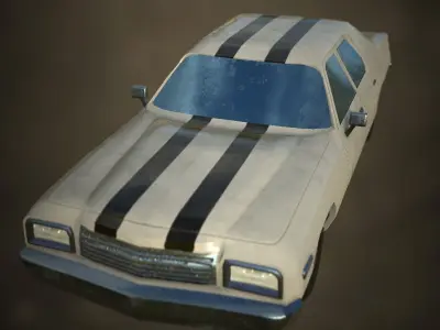 PBR Large American Car low-poly AR VR Low-poly 3D model