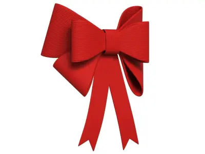 Christmas Bow Ribbon 08 Low-poly 3D model
