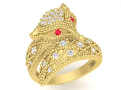 Luxury Snake Ring 3D Jewelry Model 3683 3D print model