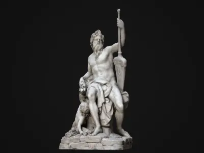 Seine Statue Low-poly 3D model