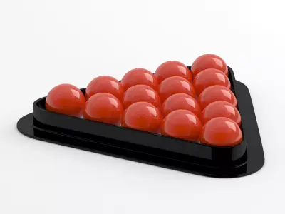 Snooker triangle red balls 3D model