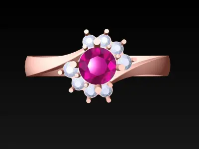 Diamond Ring - Womens Rings - N719340 3D print model