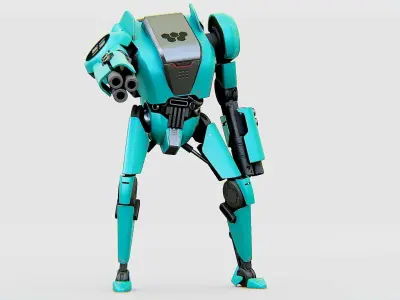 BATTLE DROID DF100 Rigged for Unreal Engine - Unity - MIXAMO 3D model