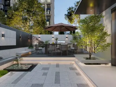Modern Courtyard Garden 3D model