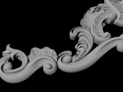 Central decor ornament for furniture 3D model 1048