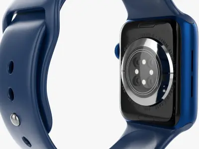 Apple Watch Series 6 silicone loop blue 3D model