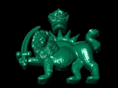 free gold simple lion and sun Free 3D print model