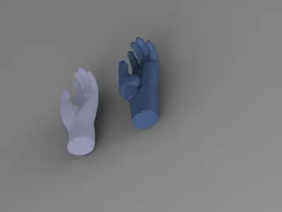 Reverse Engineered Hand model using simple features Free 3D model