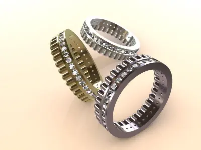 engagement ring diamond sz 17 5 3D print model