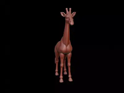 Giraffe Animal Sculpture 3D print model buy