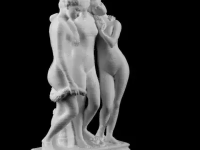 The tree graces Les trois graces Le Louvre 3D model