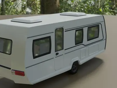 Caravan low poly tail light 3D model