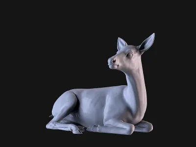 Deer lying down 3D print model