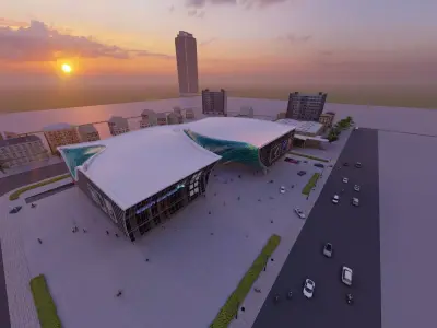 My architecture Revit 2019 project Shopping mall supermarket 3D model