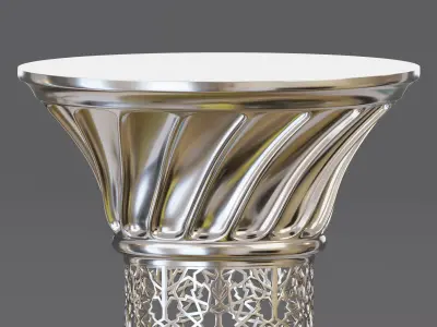 Ornate perforated column Low-poly 3D model