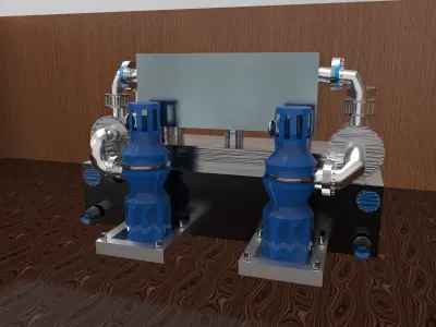 Sewer System Water Pump 3D model