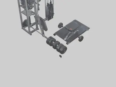 Personal Gym Low-poly 3D model