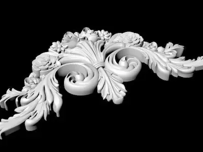 Central decor ornament for furniture 3D model 916