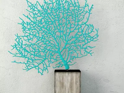 Teal Exotic Sea Fan 3D model