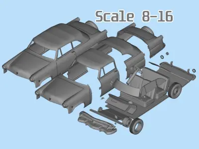 Classic american car Crestline Sunliner STL printable 3D print model