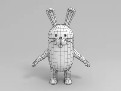 Rigged Rabbit Character 3D model