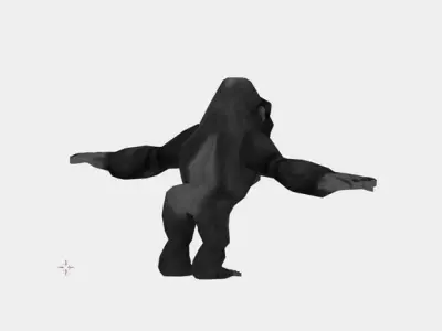 Gorilla cartoon Low-poly 3D model