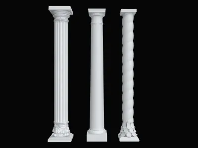 Classical Columns pillar decorate Low-poly 3D model