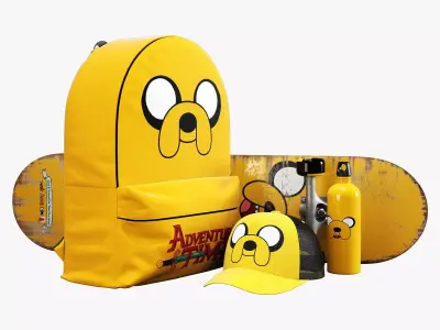 decorative set cartoon yellow 3D model