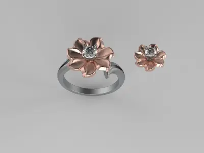 flower ring 3D print model shop