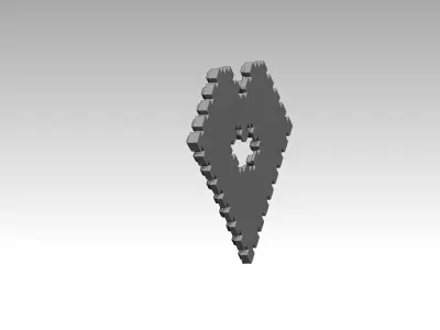 pixel love heart 3D print model