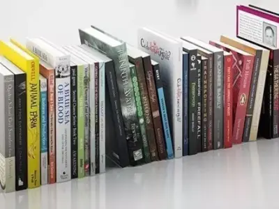 Books book shelf with Free 3D model