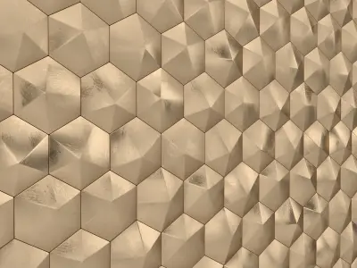 Gold 3d Wall Panel Luxury Collection 3D model