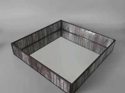 Brookmount Glass and Brass Mirror Vanity Tray Free 3D model