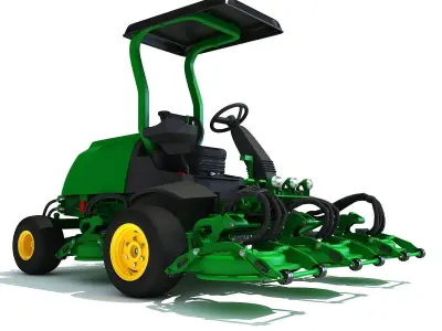 Green Lawn Mower 3D Model 3D model