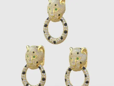 Earring and Pendant Set 3D printable model 0077 3D Model Pack