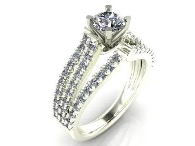 Diamond engagement ring solitaire Free 3D print model