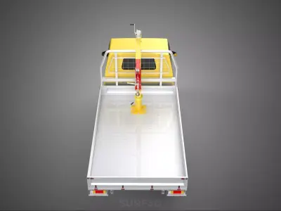 ARM FOLDING HYDRAULIC JIB CRANE MANUAL HAND WINCH TRUCK PICKUP 3D model