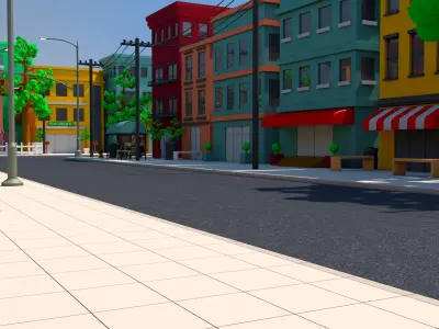 Cartoon Town 3D model