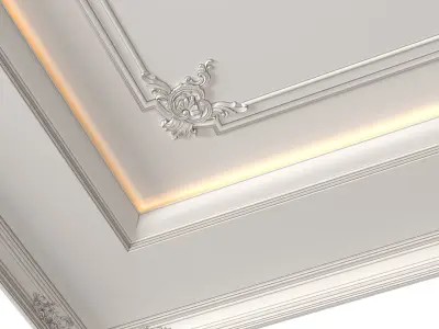 Ceiling  classic coffered illuminated Modern Art Deco style 3D model
