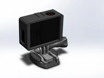 GoPro Camera flat mount 3D print model