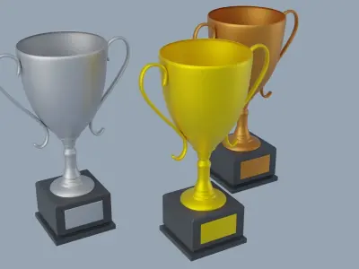 Cups Trophy Low-poly 3D model