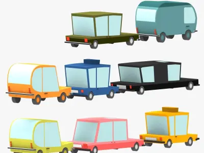 Low poly Car pack 2 Low-poly 3D model