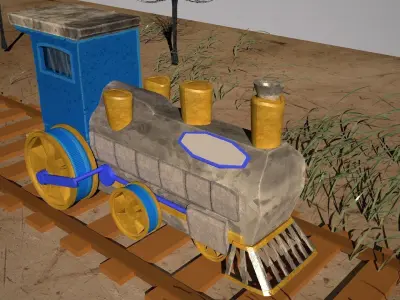 Locomotive Trophy Low-poly 3D model