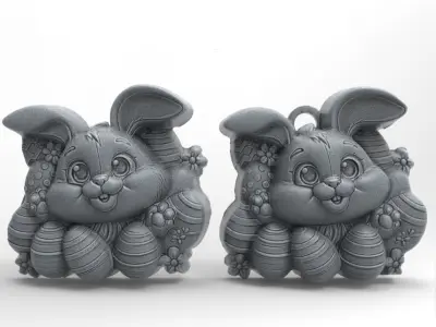 cute bunny hide full of eggs  3D print model